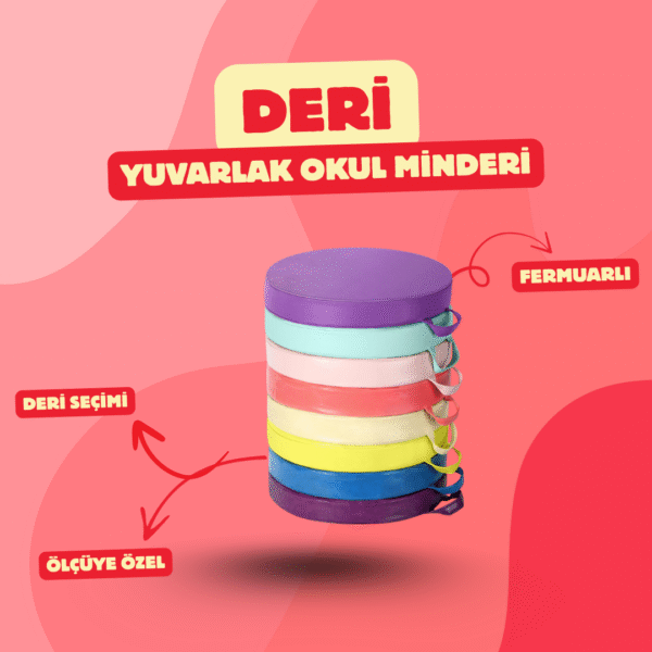 Deri Yuvarlak Okul Minderi