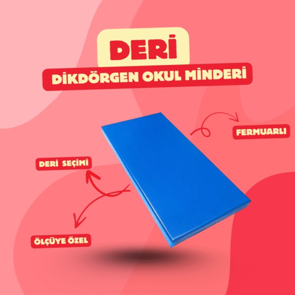 Deri Dikdörtgen Okul Minderi